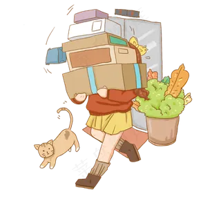 双十一商业购物人物元素搬快递