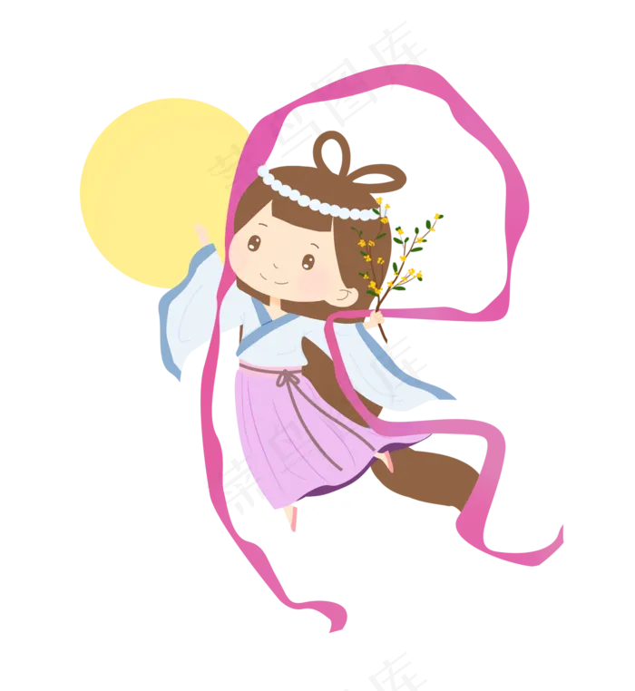 中秋节奔月嫦娥(2114X2302(DPI:300))psd模版下载