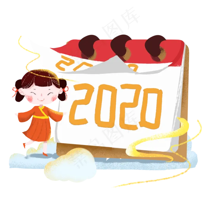 小财童和倒计时日历(2000*2000px 300 dpi )psd模版下载