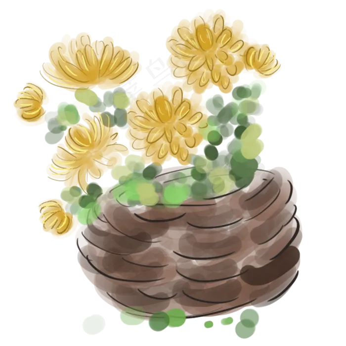 中秋节水墨采菊赏菊(2000X2000(DPI:300))psd模版下载