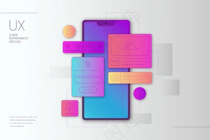线性平面 ui/ux 背景eps,ai矢量模版下载