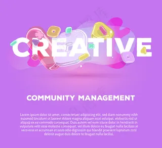 现代商业模板与明亮的水晶元素和文字创意紫色背景与标题和文字。