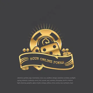 掷骰子。黑色背景上的金色图标