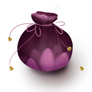 农历新年中式紫色可爱钱袋