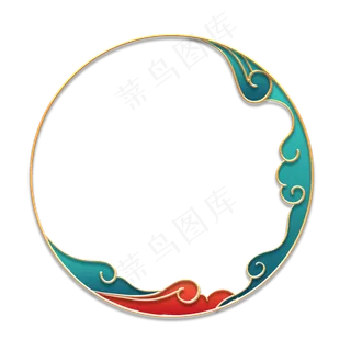 中秋节立体金边祥云边框