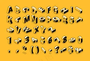 等距线字体和半色调字母