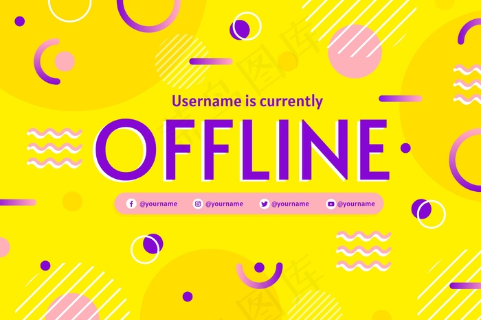 脱机twitch横幅banner模板eps,ai矢量模版下载