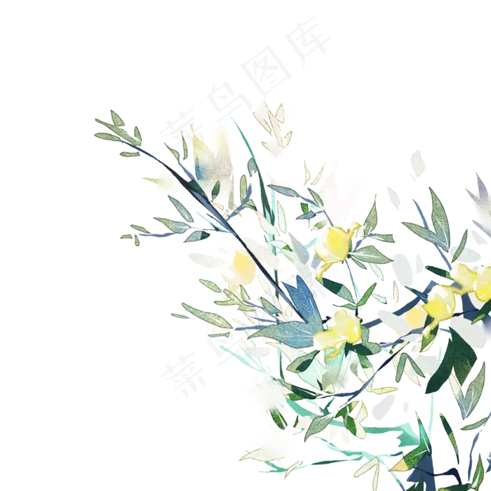 水墨古风花(2000X2000(DPI:300))psd模版下载