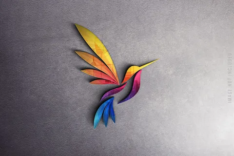 混凝土纹理上的玻璃徽标模型样机