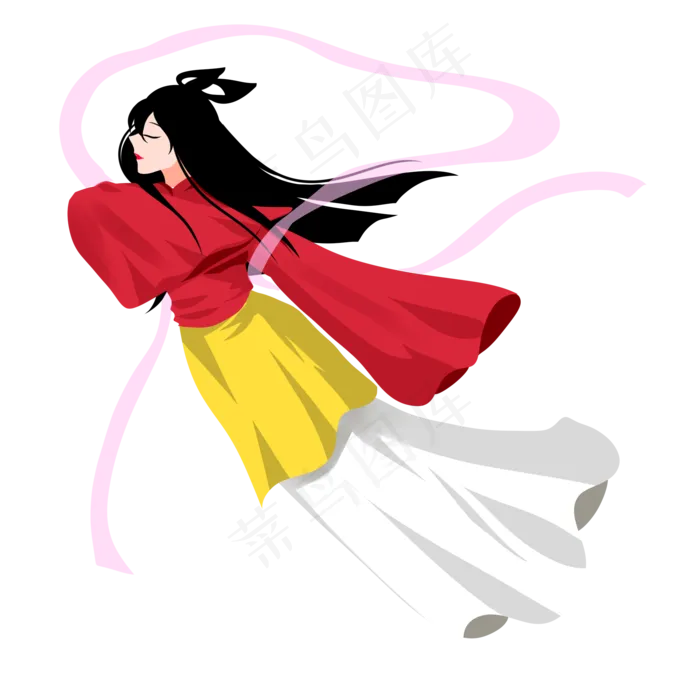 飞舞漂亮嫦娥(2000X2000(DPI:299))psd模版下载