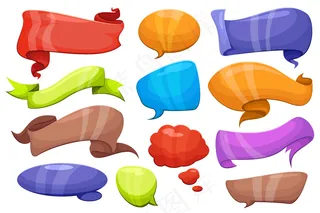 卡通漫画丝带和气泡集