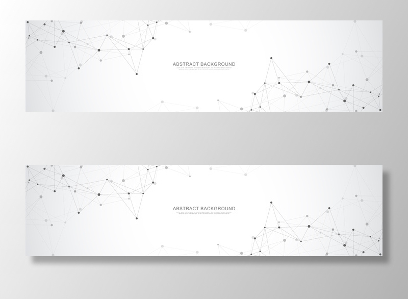 具有抽象几何背景和连接点和线的网站标题或横幅banner设计。eps,ai矢量模版下载