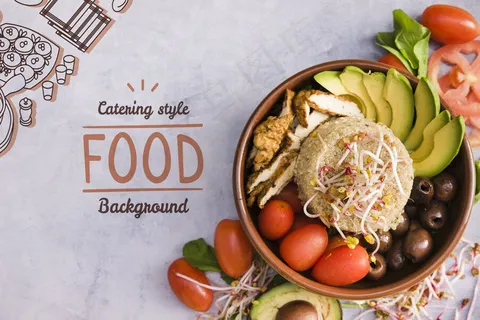 餐饮餐饮背景及复印空间