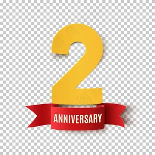 两年纪念日。背景为红色丝带。