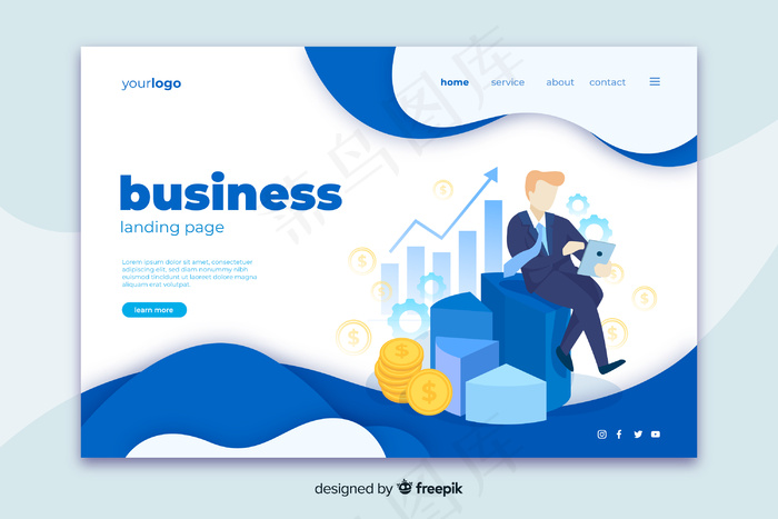 业务登录页web模板eps,ai矢量模版下载