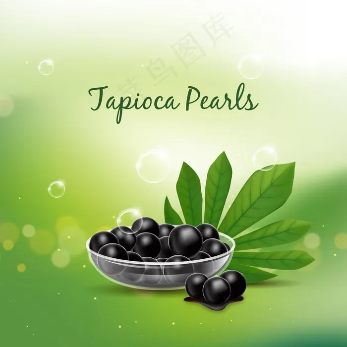 逼真的木薯珍珠概念eps,ai矢量模版下载