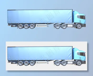 AI矢量蓝色货车