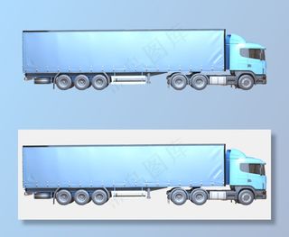 AI矢量蓝色货车