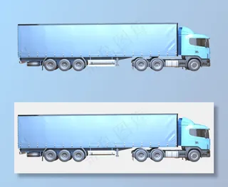 AI矢量蓝色货车