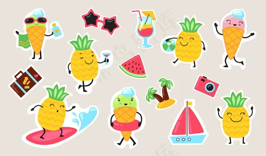 夏季食物和活动套餐
