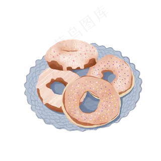 七夕甜甜圈早餐素材
