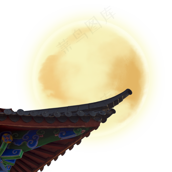 屋檐中秋赏月中秋节