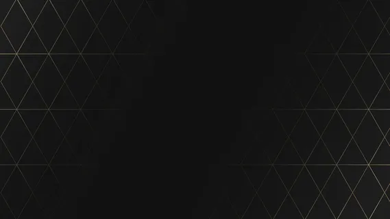 黑色背景上的无缝金色菱形网格图案