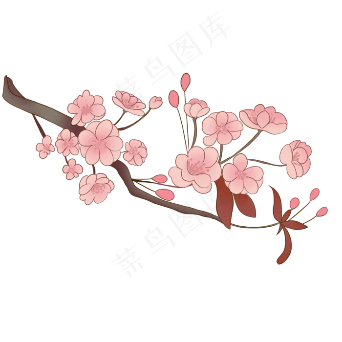 唯美古风的粉红色梅花(2000X2000(DPI:300))psd模版下载