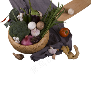 厨房新鲜食材场景png