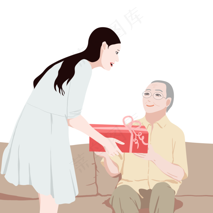 重阳节孝敬老人送礼物PNG