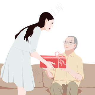 重阳节孝敬老人送礼物PNG