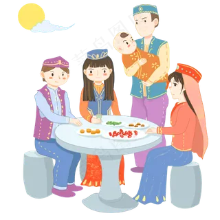中秋团圆民族家人