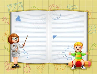 老师正在教学生边界模板