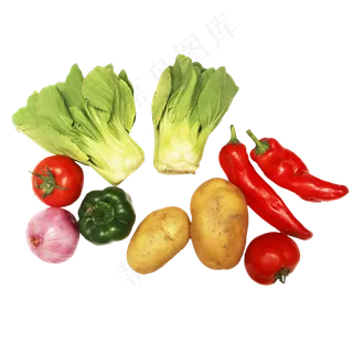 青菜葱辣椒土豆蔬菜组合