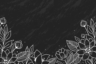 黑板背景上的手绘花
