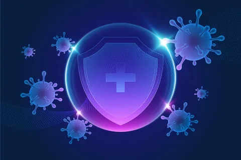 冠状病毒防护罩背景