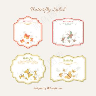 几款复古蝴蝶贴纸