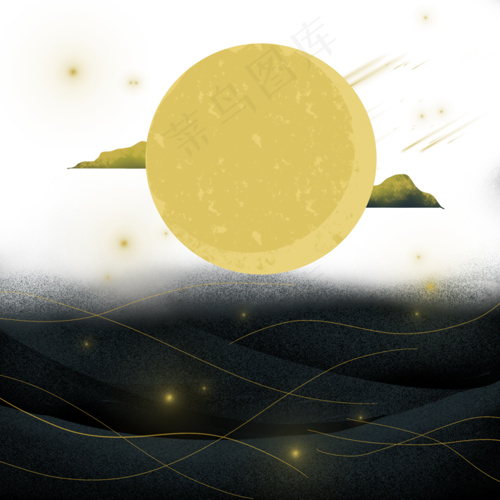 中秋节十五星星月亮