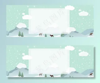 冬季卡通蓝色banner