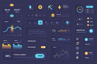 加密货币手机app移动应用程序app的用户界面元素