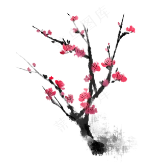 水墨梅花花枝 水墨梅花花枝