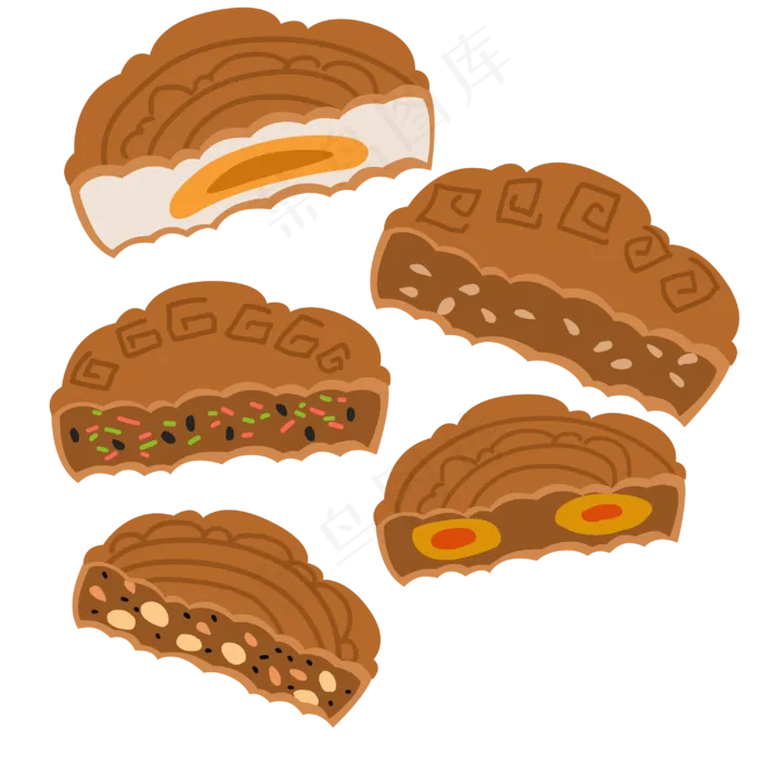 中秋甜品馅料月饼(3000X3000(DPI:300))psd模版下载
