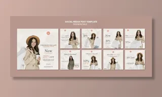 时尚销售社交媒体帖子模板