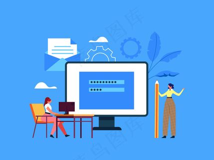 在线互联网网站登录密码注册进入用户帐户的概念。