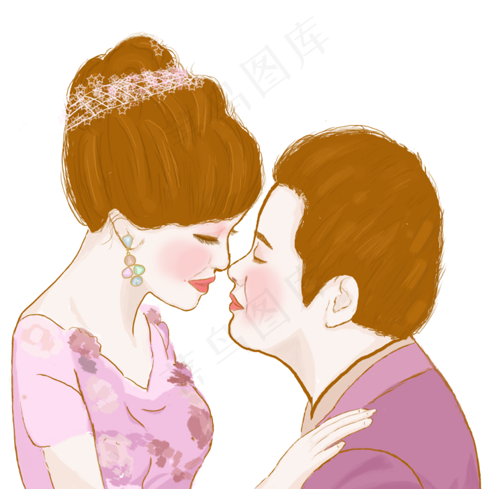 婚礼情侣手绘爱人手绘love(2413X2413(DPI:300))psd模版下载
