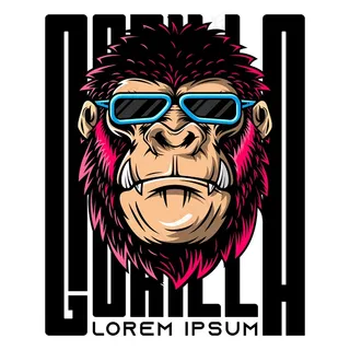 愤怒的大猩猩戴眼镜的插图