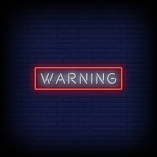 警告霓虹灯标志样式文本