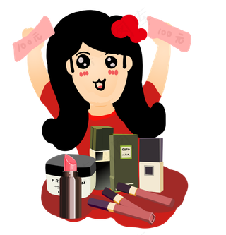 美女双十一买买买种草购买一堆化