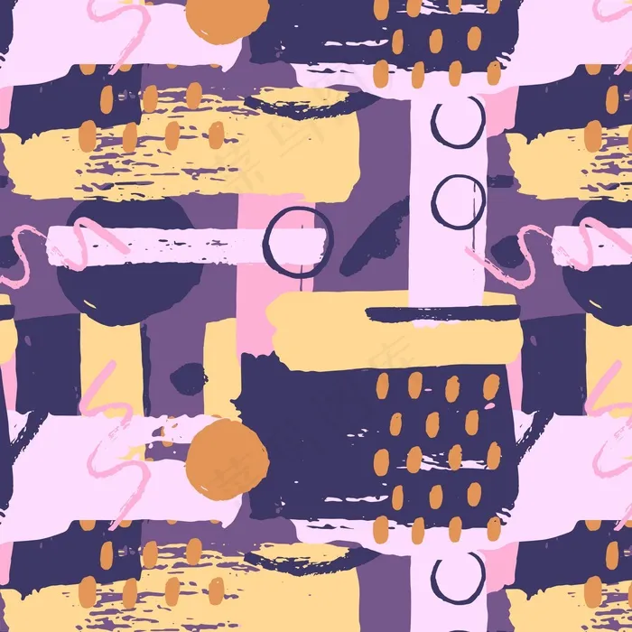 抽象笔画图案eps,ai矢量模版下载