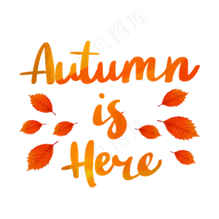 秋季英文装饰字花体字